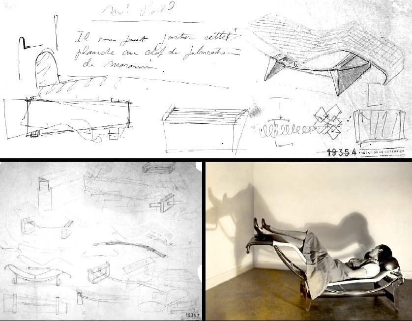 LC4 Chais Longue Sketchs and Photo